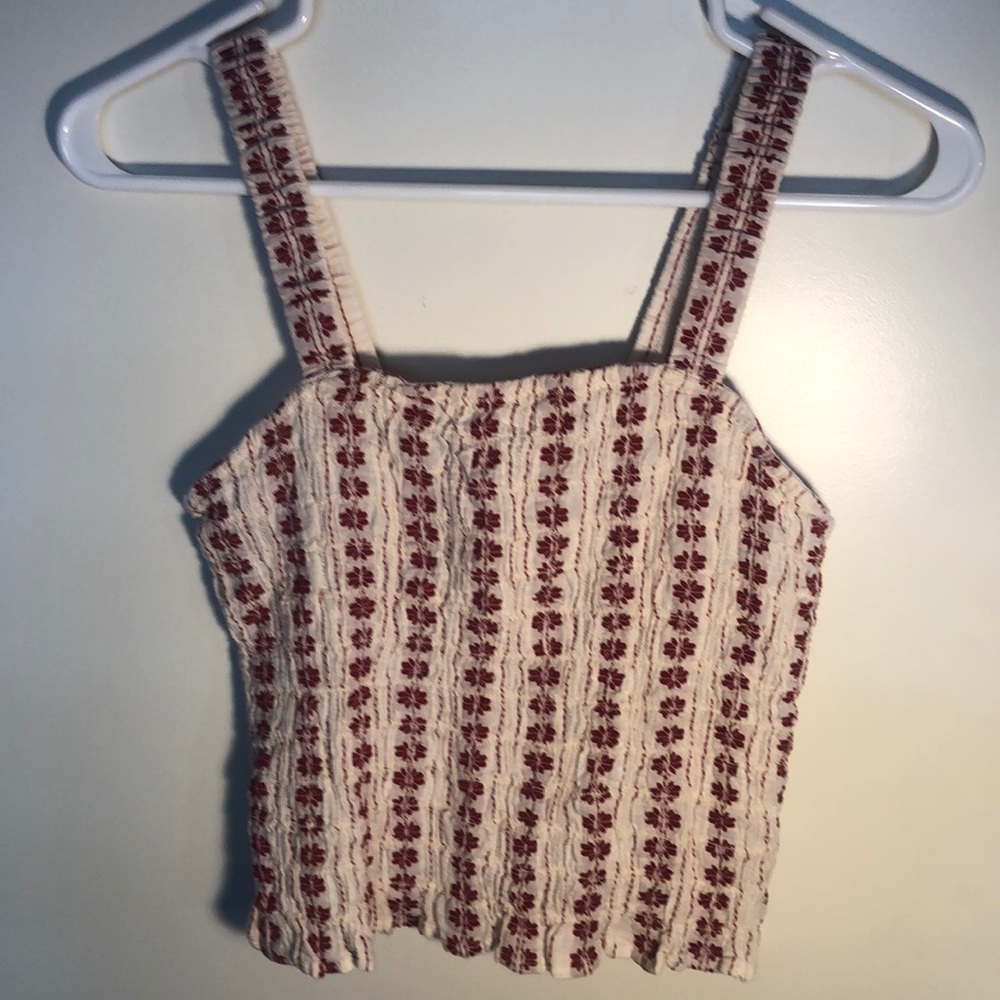 American Eagle Tank Top with Red and Cream Details